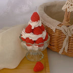 Cream Strawberry Tart Scented Candle in Layered Cup Soy Wax and White Beeswax