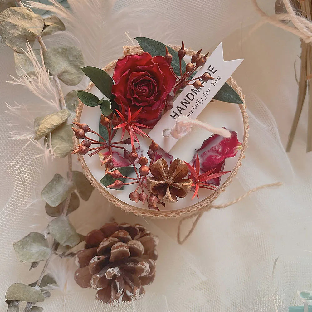 Dried Flower Scented Soy Candle Gift Set Luxury Women Birthday Artistic Candles