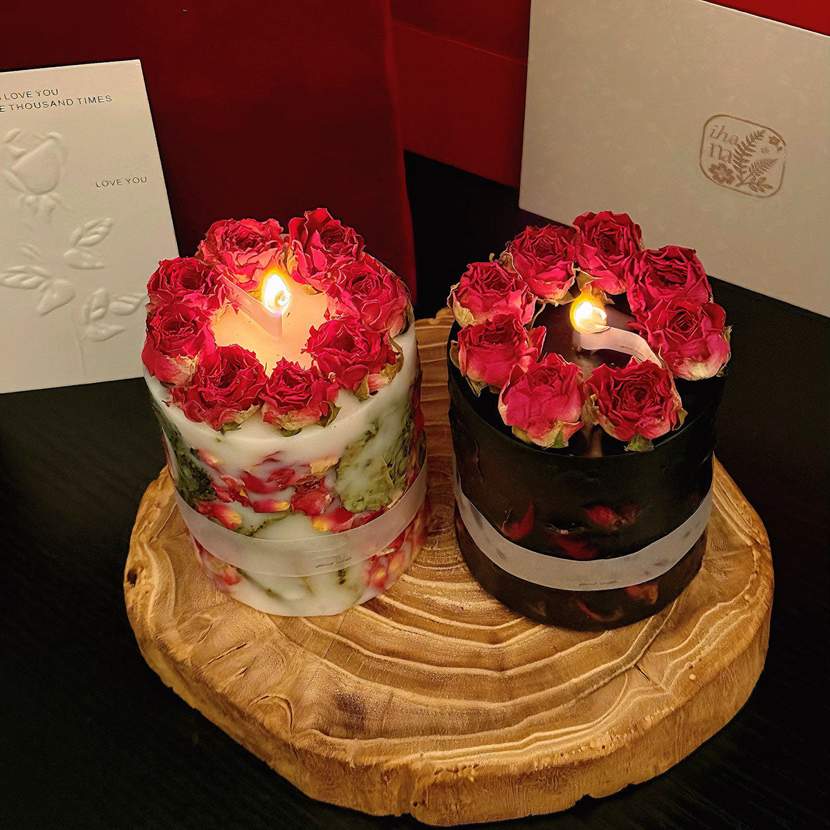 Freud Romantic Rose Scented Candle Wedding Birthday Gift Set Soy Wax Candle with Rose