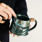 Vintage Crackled Glaze Ceramic Mug with Unique Shape Luxury Ceramic Cup Drinkware