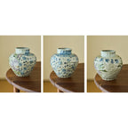 Hand Painting Iris Ceramic Vase Retro Chinese-Style Pottery Flower Vase