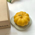 Yellow Pumpkin Scented Candle Soy & Beeswax Blend Flameless Candle