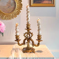 French Baroque Triple Candle Holder Antique Gold Resin Candle Stand
