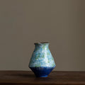 Retro Blue Ceramic Vase Living Luxury High-End Decorative Porcelain Flower Vase
