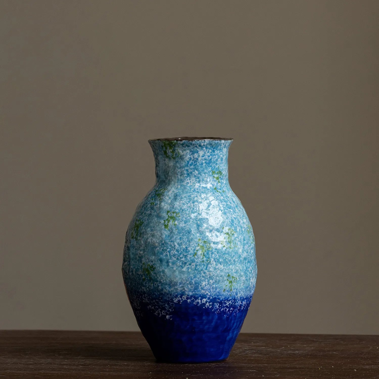 Retro Blue Ceramic Vase Living Luxury High-End Decorative Porcelain Flower Vase