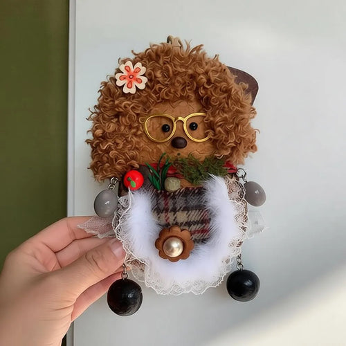 Double-Sided Natural Soybean Pod Doll Handmade Handbag Charm DIY Pod Doll Hanging Ornament