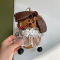 Double-Sided Natural Soybean Pod Doll Handmade Handbag Charm DIY Pod Doll Hanging Ornament