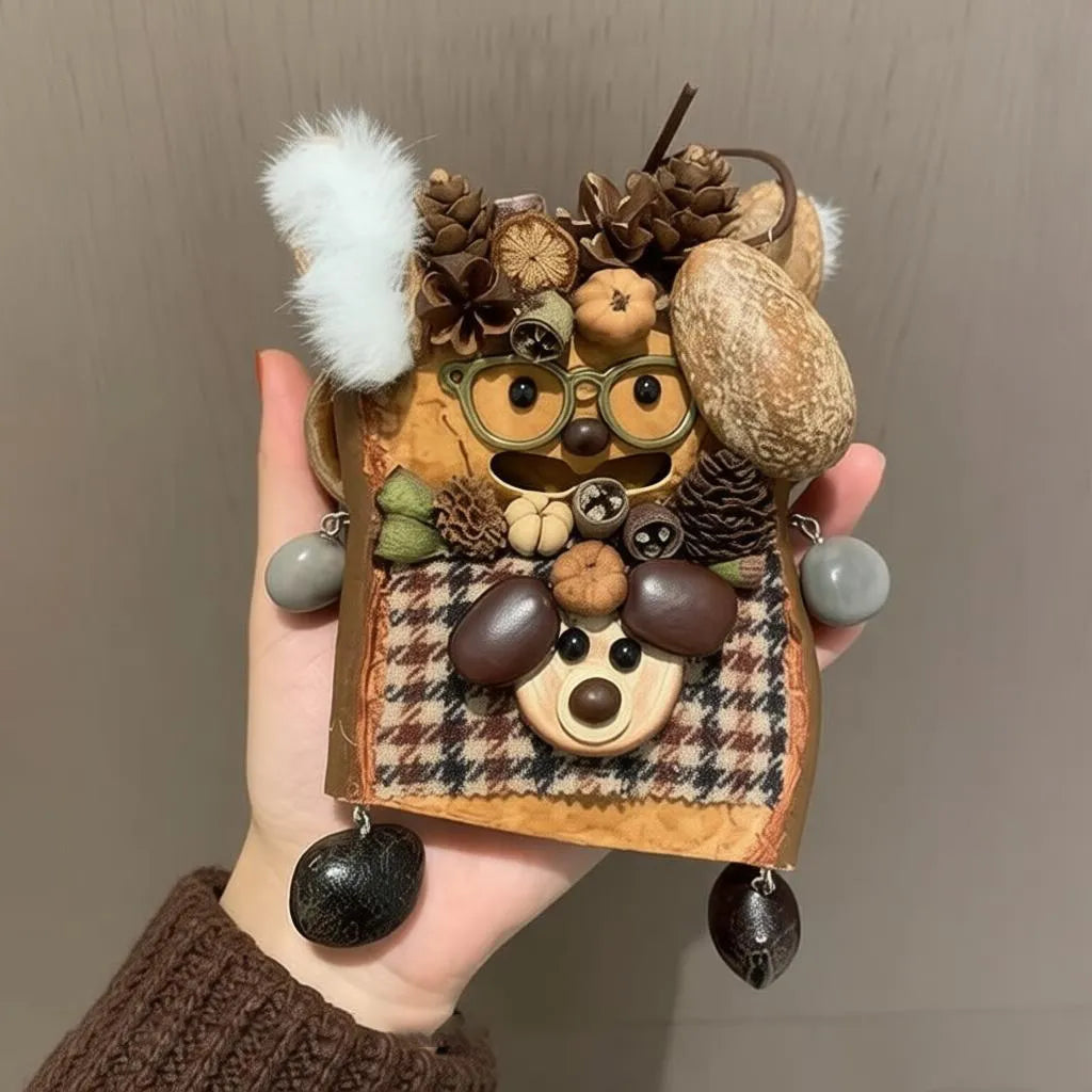DIY Double-sided Pod Doll Handbag Charm Natural Plant Pod Craft