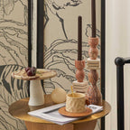 Beaded French Stone Candle Holder Vintage Mid-century Candlestick Tabletop Centerpiece