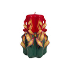 Hand Carved Christmas Candle Artisan Sculptural Holiday Candle Gift