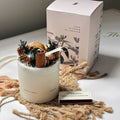 Rain-kissed Citrus Cylinder Scented Candle with Dried Flowers Handmade Custom Soy Wax Candle