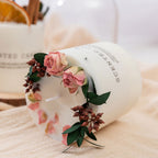 Sunshine Rose & Almond Scented Soy Wax Candle Handmade Dried Flowers Candle