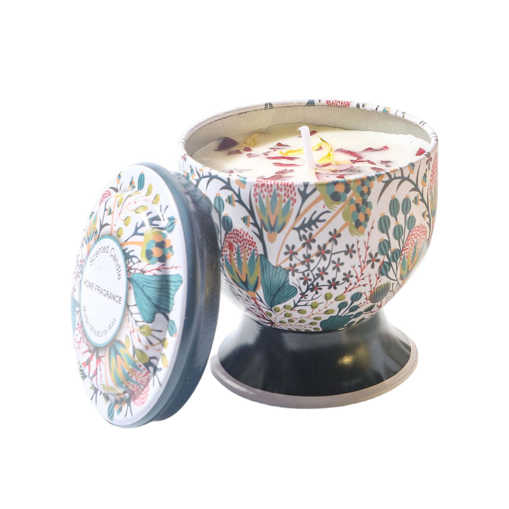 7-Scent Handmade Soy Wax Scented Candle Dried Flower Goblet Candle